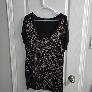 Le Chateau Gold And Silver Sparkly Tunic Top.